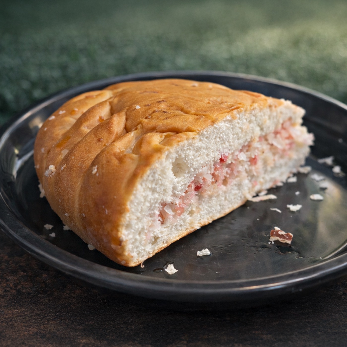 Coconut bun with a sweet coconut centre